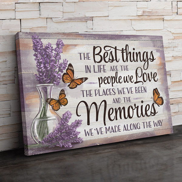 "The Best Things - People, Places, Memories" Premium Canvas Wall Art