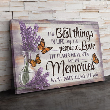 "The Best Things - People, Places, Memories" Premium Canvas Wall Art