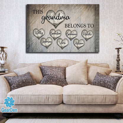Personalized "This Grandma Belongs To" Premium Canvas