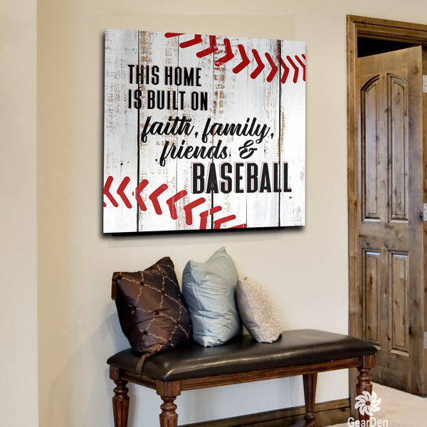 "Built On Baseball" Canvas Wall Art