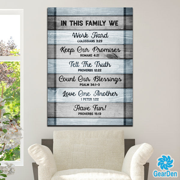 "In this Family - Bible Quotes" Premium Canvas