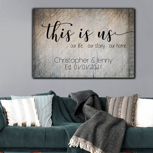 Personalized Canvas Wall Art With Family Name "This Is Us - Our Home ...