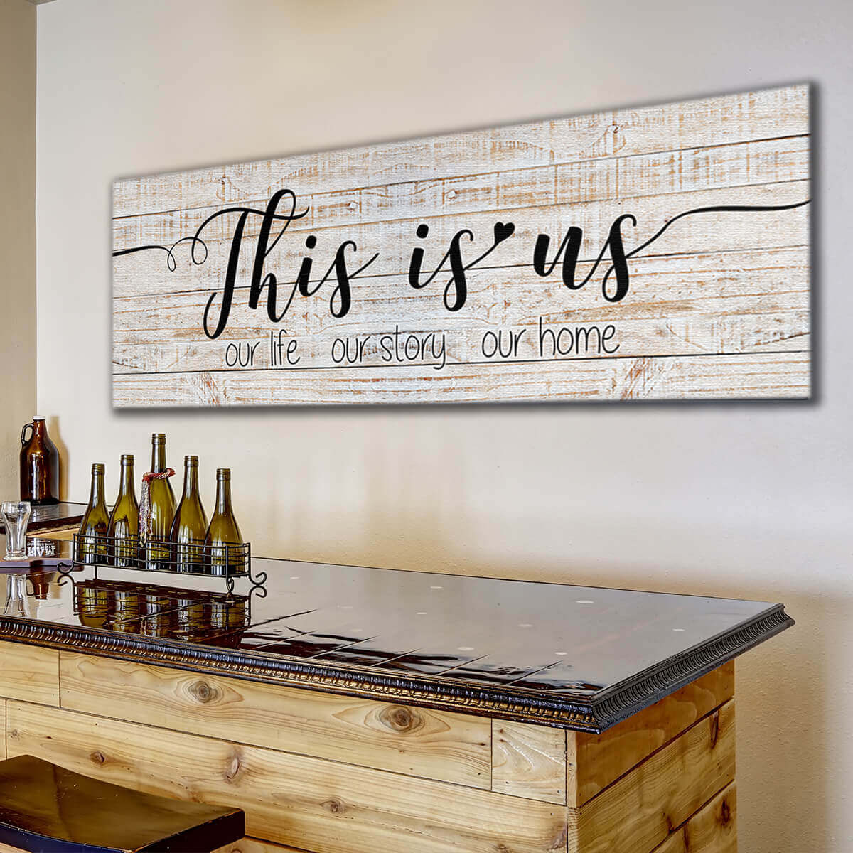 "This Is Us - Our Life, Our Story, Our Home" Premium Panoramic Canvas