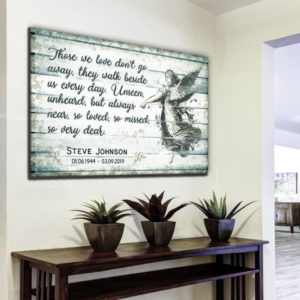 Personalized "Those We Love Don't Go Away" Premium Memorial Canvas Wall Art