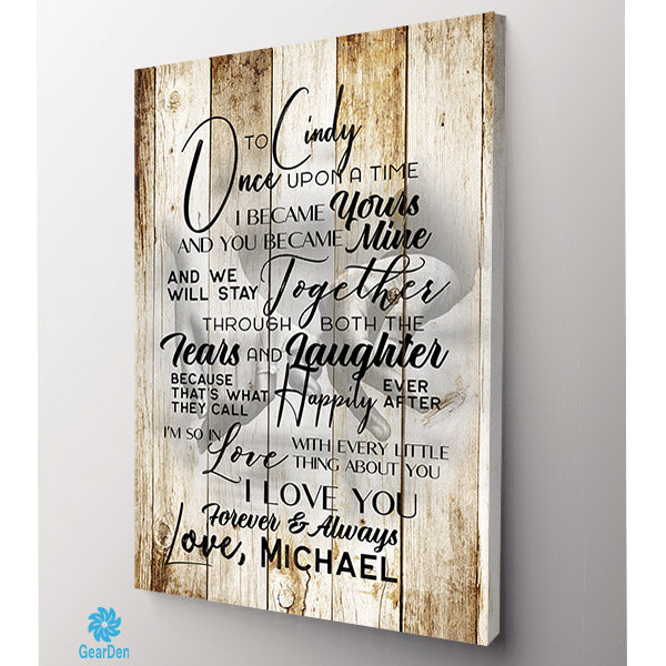 Personalized Wall Art "To My Wife - Once Upon A Time.." Decor Gift
