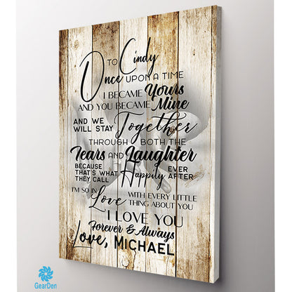 Personalized Wall Art "To My Wife - Once Upon A Time.." Decor Gift