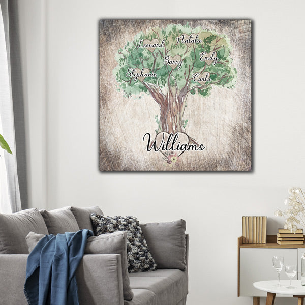 Personalized Family "Names On Tree" Premium Canvas