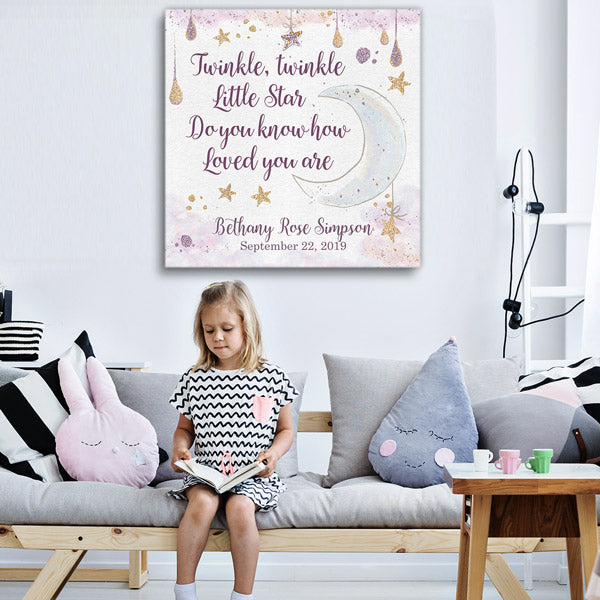 Personalized "Twinkle Twinkle Little Star" Premium Canvas