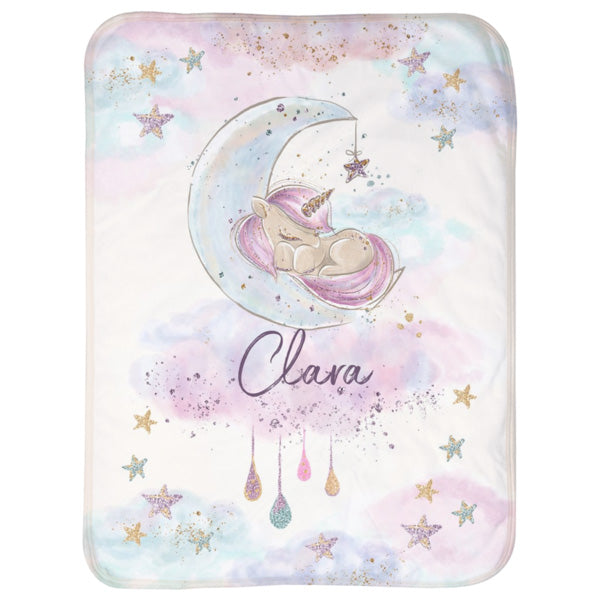 Personalized Name Premium Unicorn Blanket