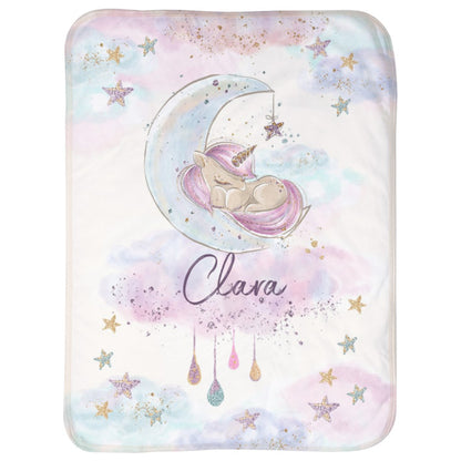 Personalized Name Premium Unicorn Blanket