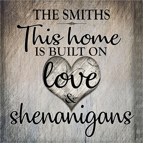 Personalized "Love and Shenanigans" Premium Canvas