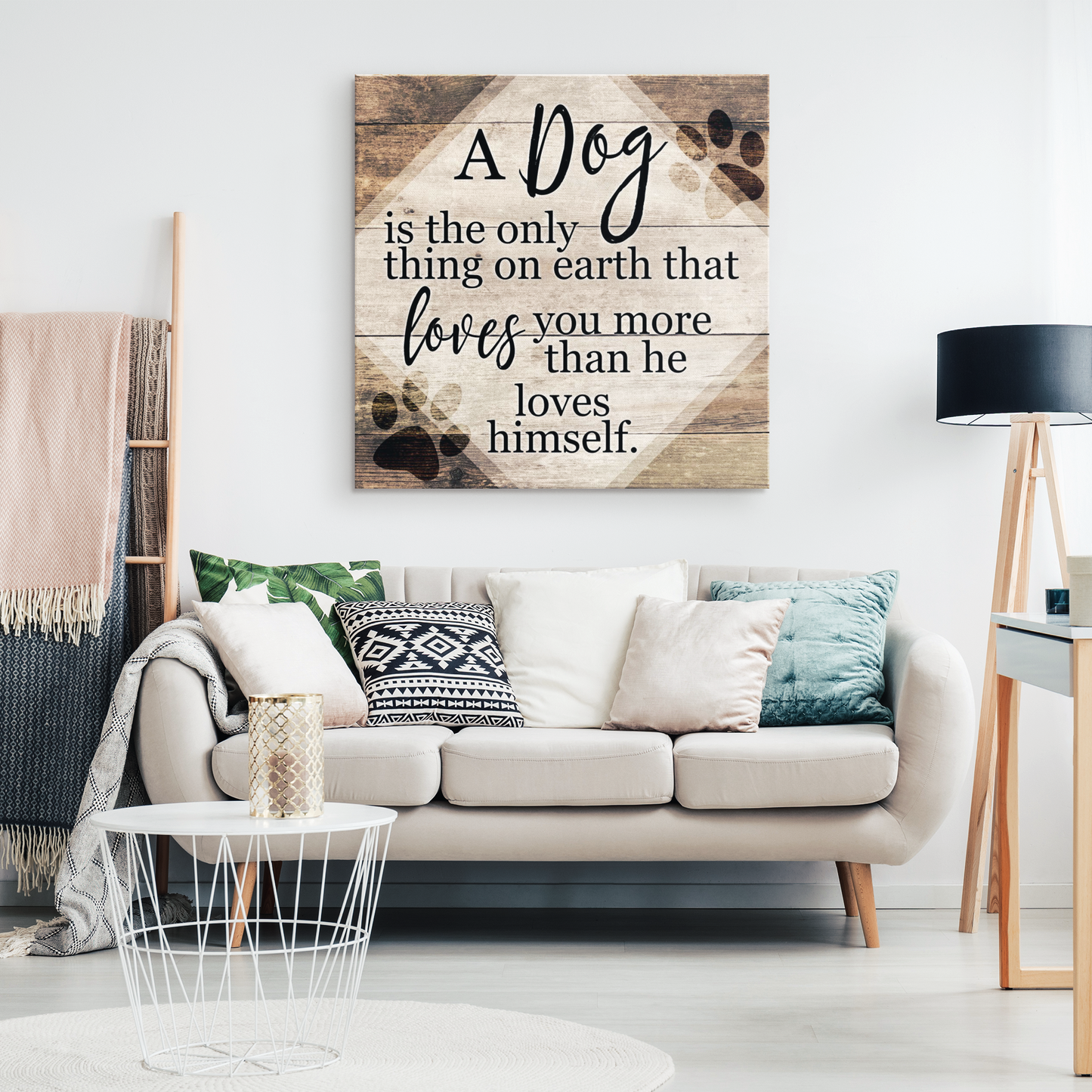 "A Dog... Loves You More Than He Loves Himself" Premium Canvas