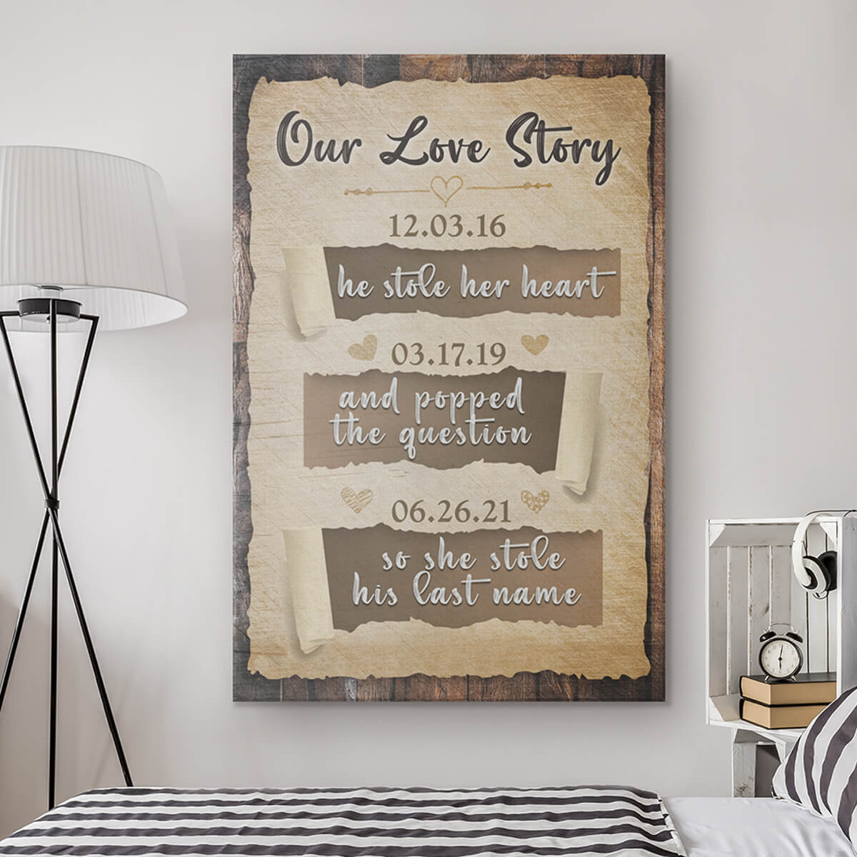 Personalized "Our Love Story" Canvas Wall Art