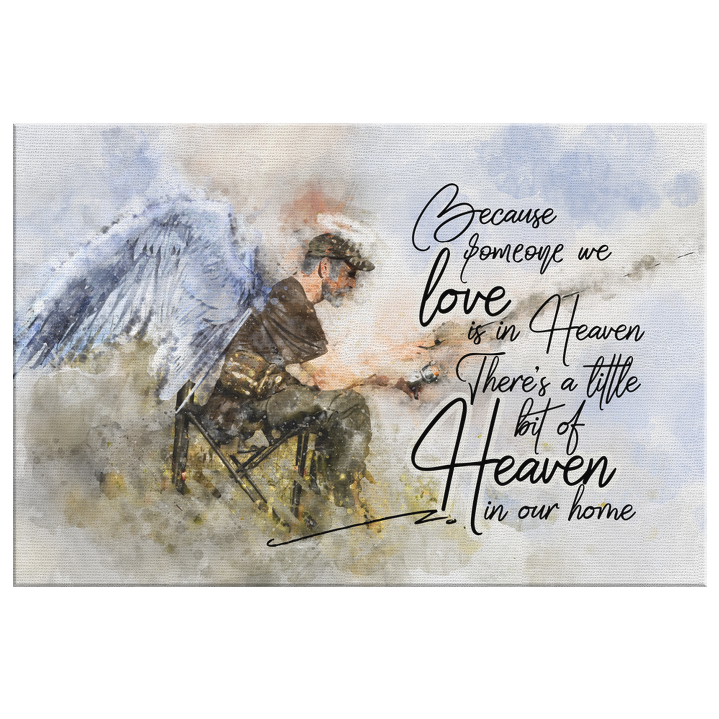 Fisherman Memorial Art - "Someone We Love Is In Heaven" Premium Canvas