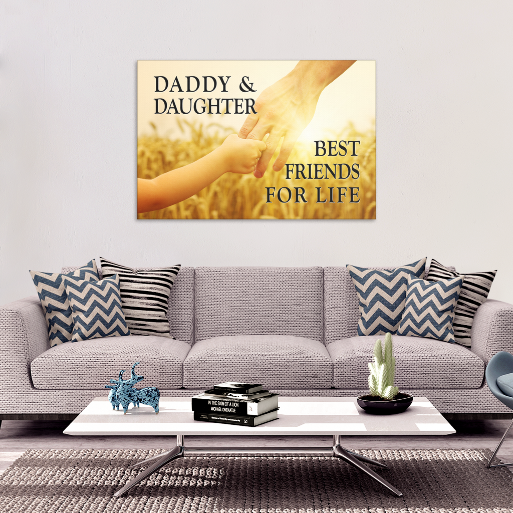 "DADDY AND DAUGHTER" SUNSET PREMIUM CANVAS