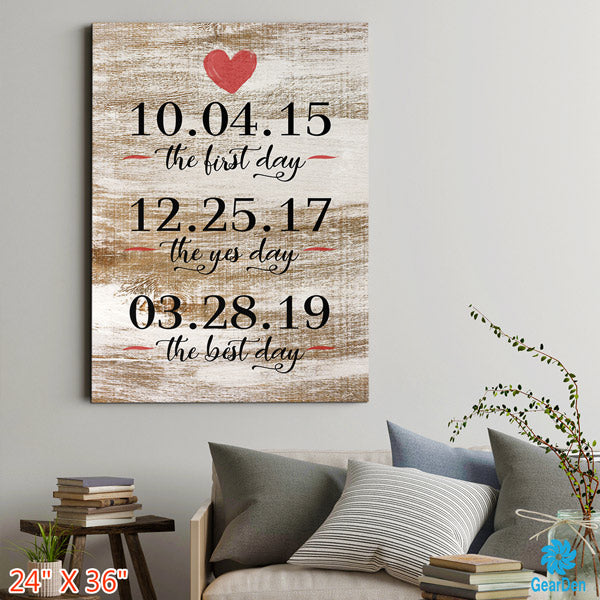 Personalized "The First, Yes, Best Day" Premium Canvas