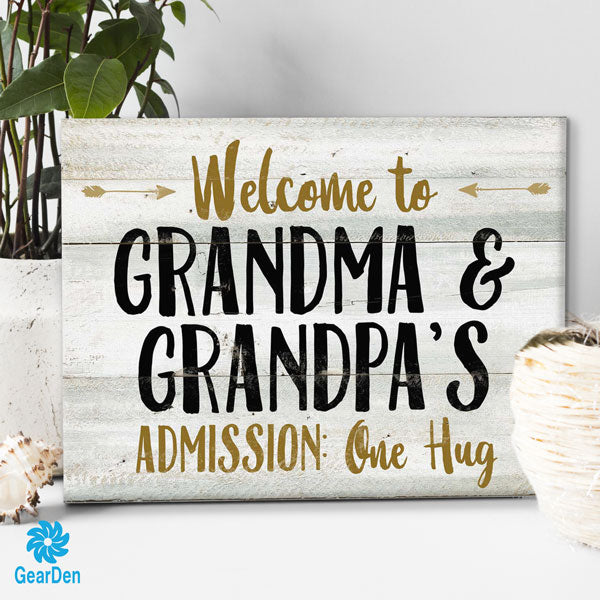 "Grandma And Grandpa's" Premium Canvas