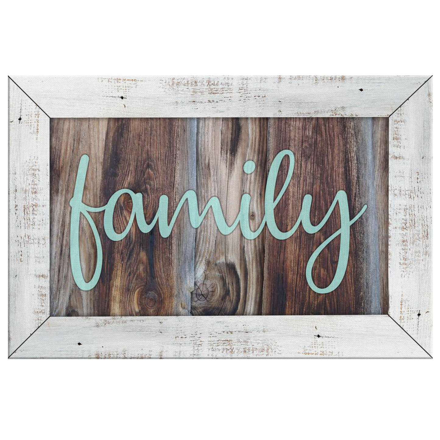 "Family" Rustic Wood Style Premium Canvas