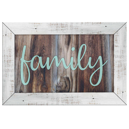 "Family" Rustic Wood Style Premium Canvas