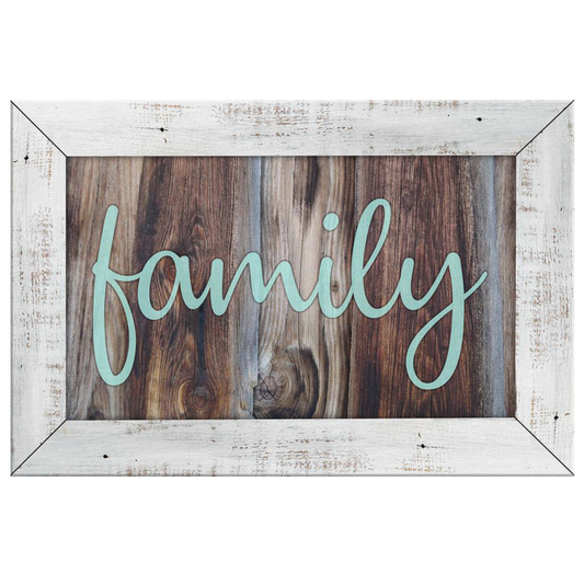 "Family" Rustic Wood Style Premium Canvas