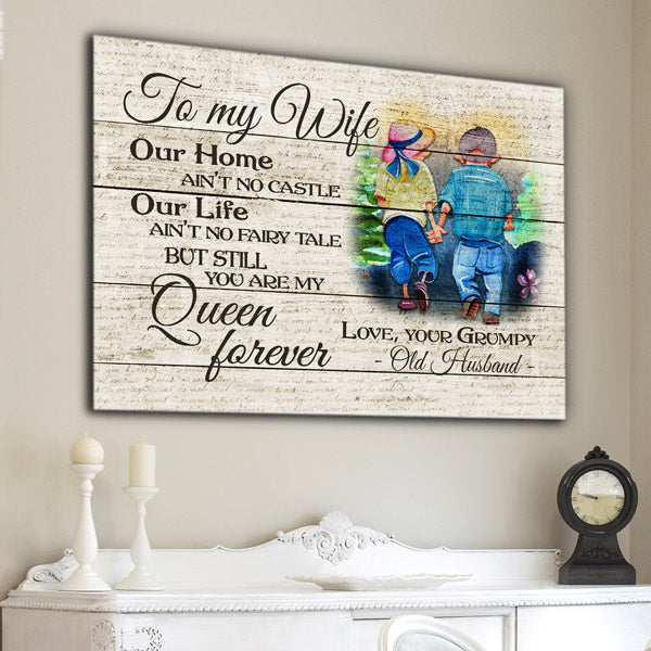 "To My Wife - You Are My Queen" Premium Canvas Wall Art
