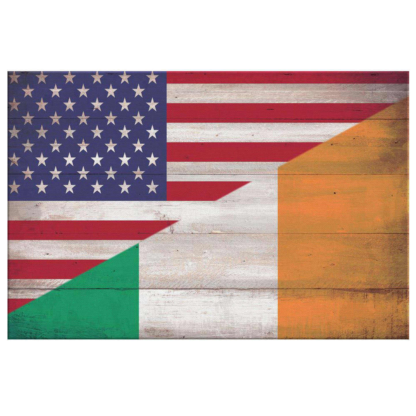 Personalized Irish American Flag & Family Name Premium Canvas