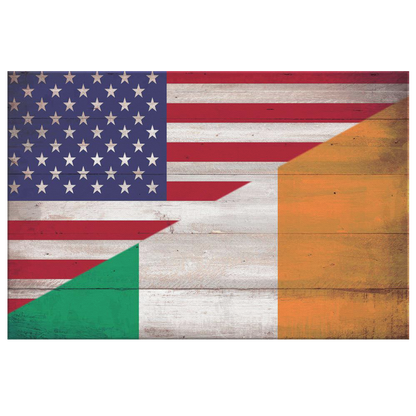 Personalized Irish American Flag & Family Name Premium Canvas