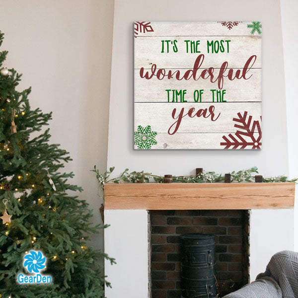"Most Wonderful Time Of The Wear" Premium Canvas wall art christmas