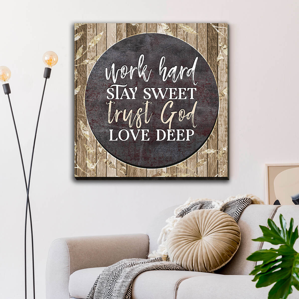 "Work Hard, Trust God, Love Deep" Premium Canvas Wall Art