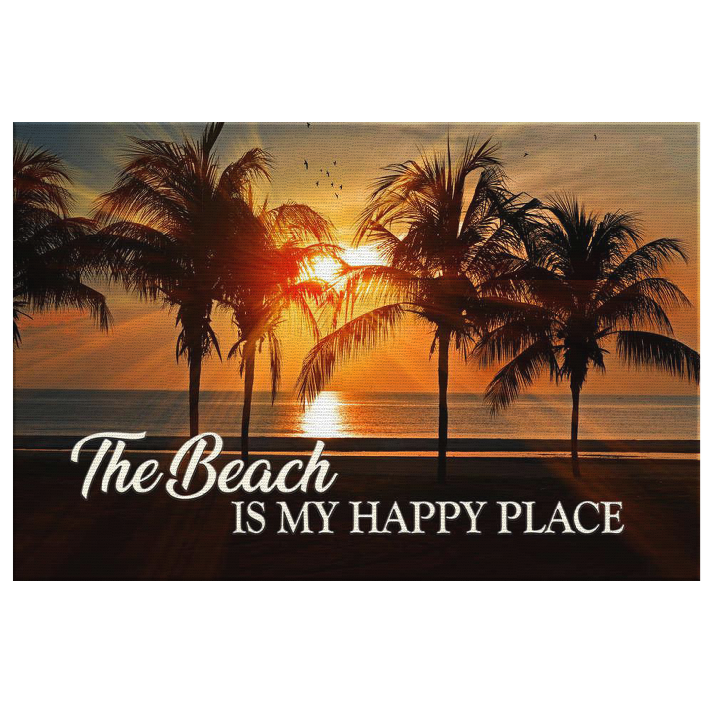 "The Beach - My Happy Place " Premium Canvas