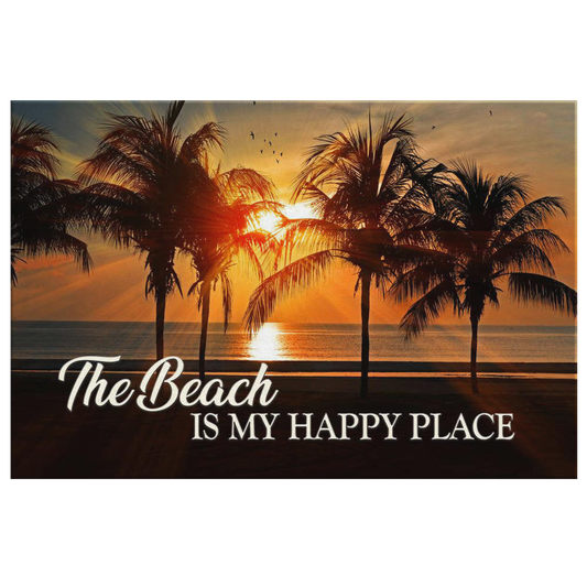 "The Beach - My Happy Place " Premium Canvas