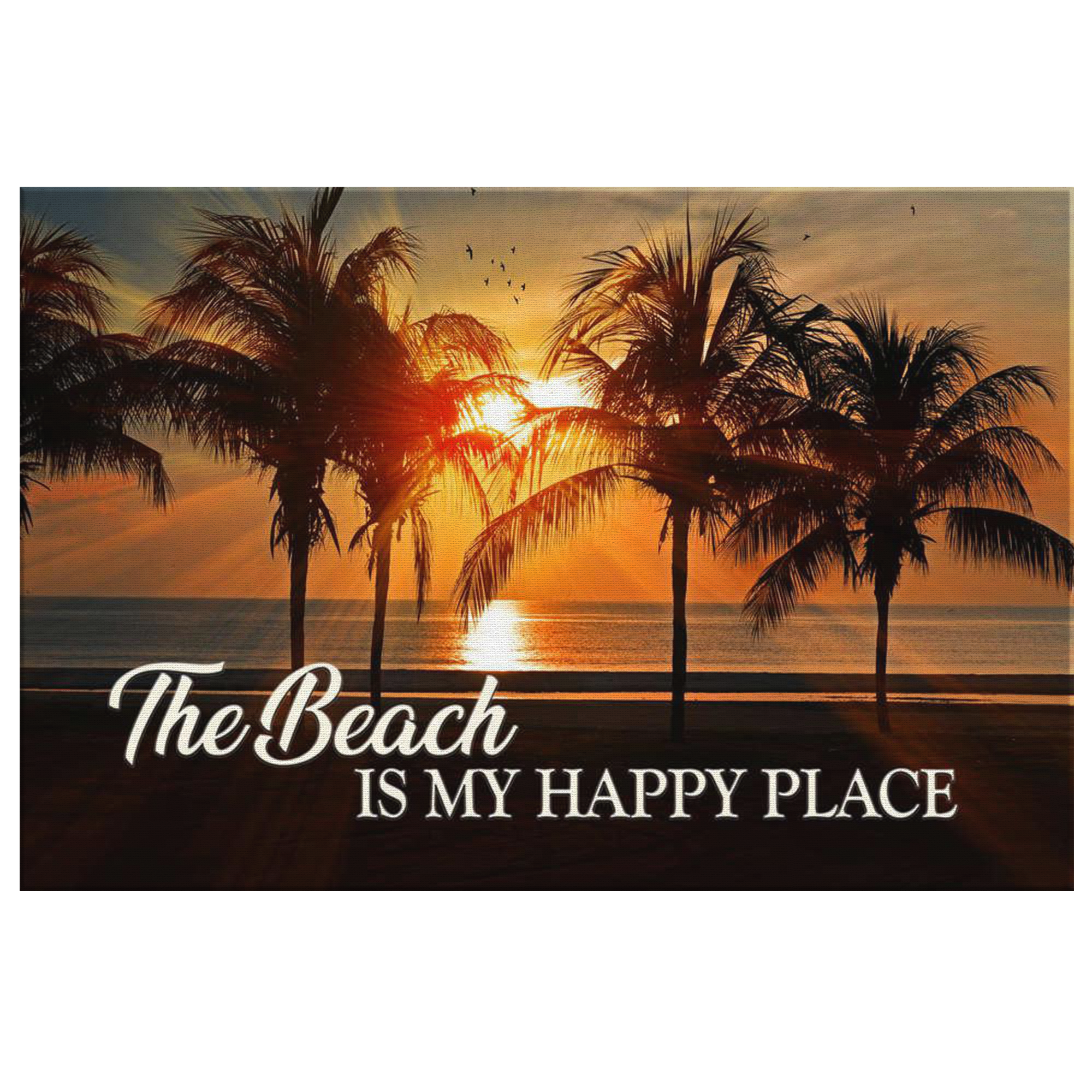 "The Beach - My Happy Place " Premium Canvas