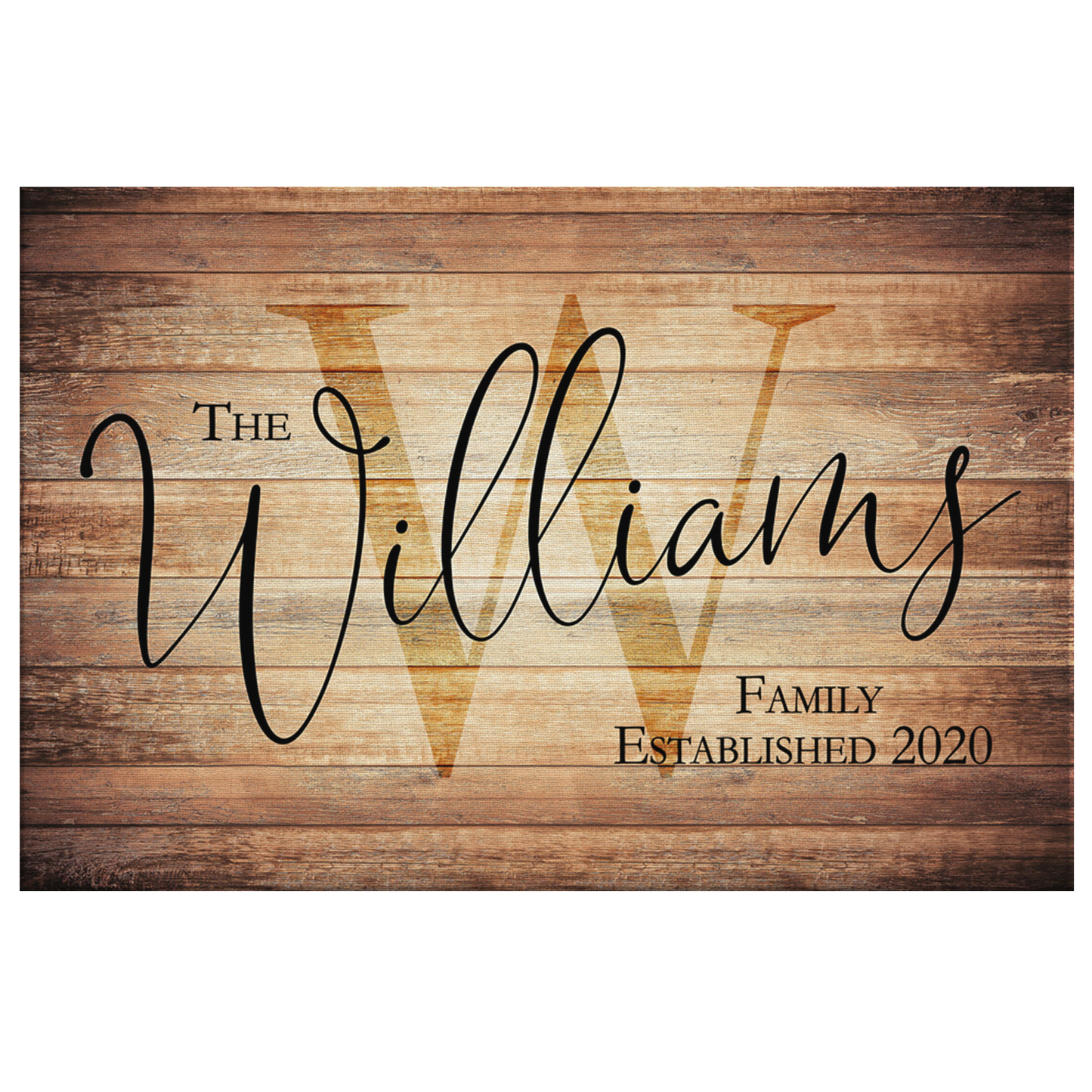 Personalized Rustic "Family Name" Premium Canvas