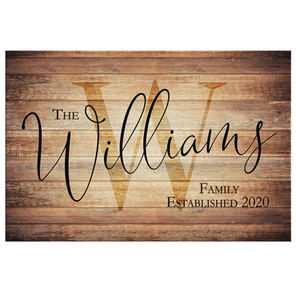 Personalized Rustic "Family Name" Premium Canvas