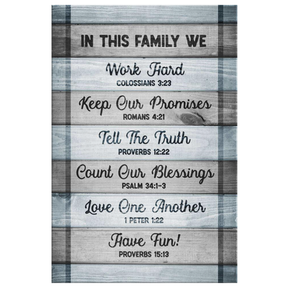 "In this Family - Bible Quotes" Premium Canvas