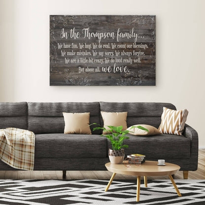 Personalized "In Our Family.. Above All We Love" Premium Canvas