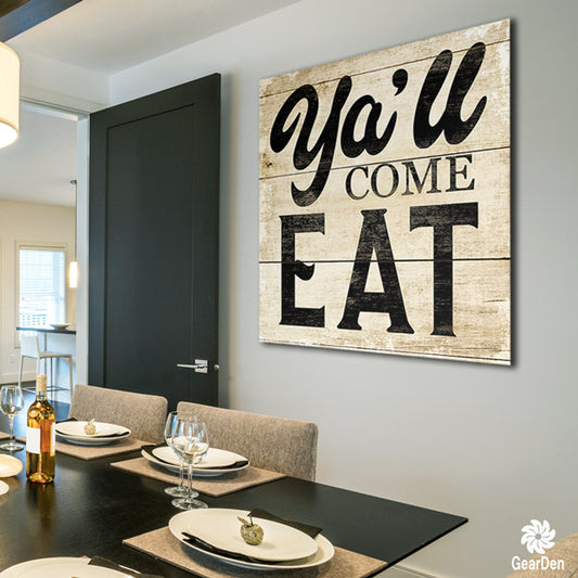 "Ya'll Come Eat" Canvas Wall Art