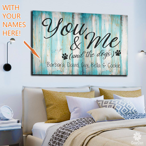 Personalized Wrapped Canvas - Personalized Canvas - You And Me & The Dog  (36444) BG10