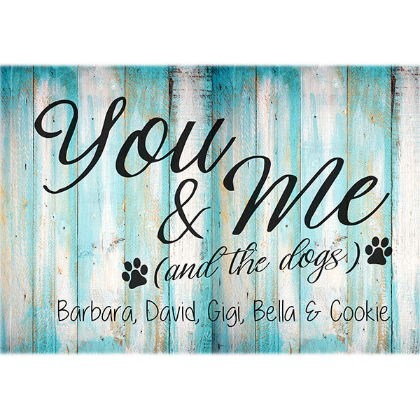 Personalized "You & Me And The Dogs" Premium Canvas