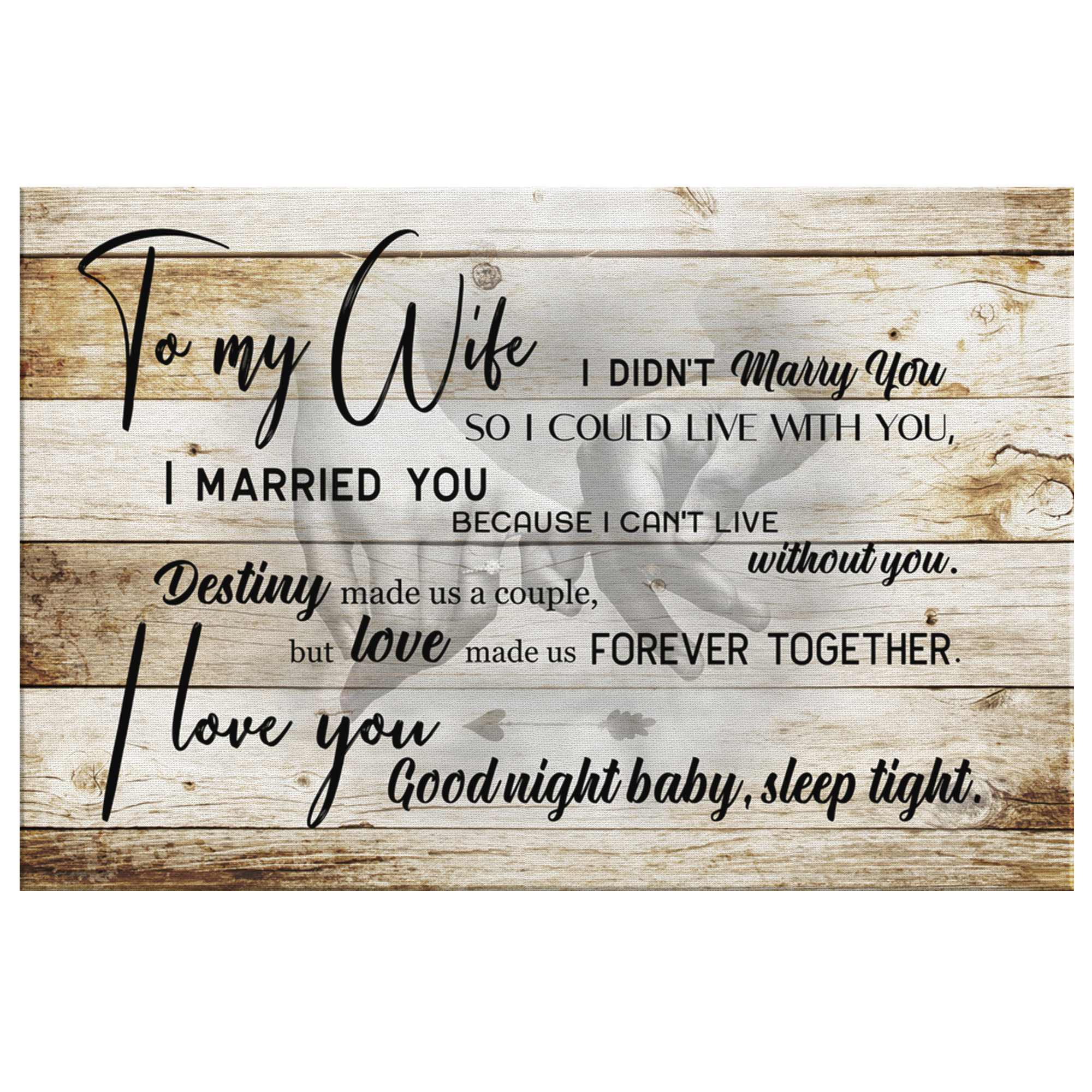 "To My Wife - Destiny Made Us A Couple" Premium Canvas Wall Art