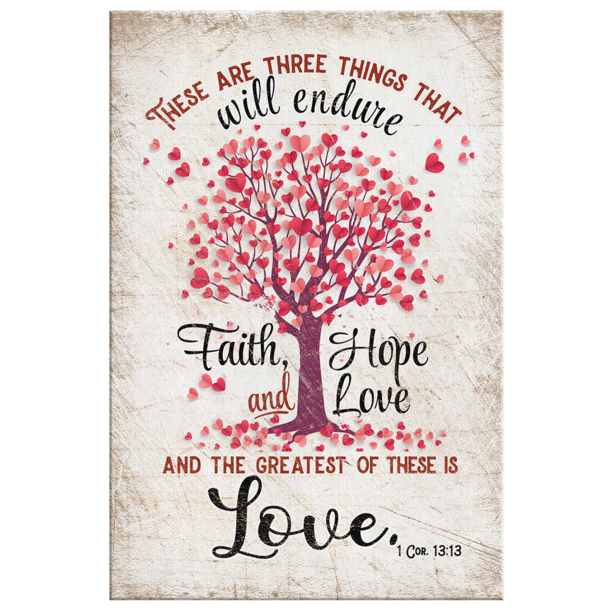 "The Greatest Is Love - Bible Verse" Premium Canvas Wall Art