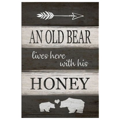 "An Old Bear Lives Here" Premium Canvas