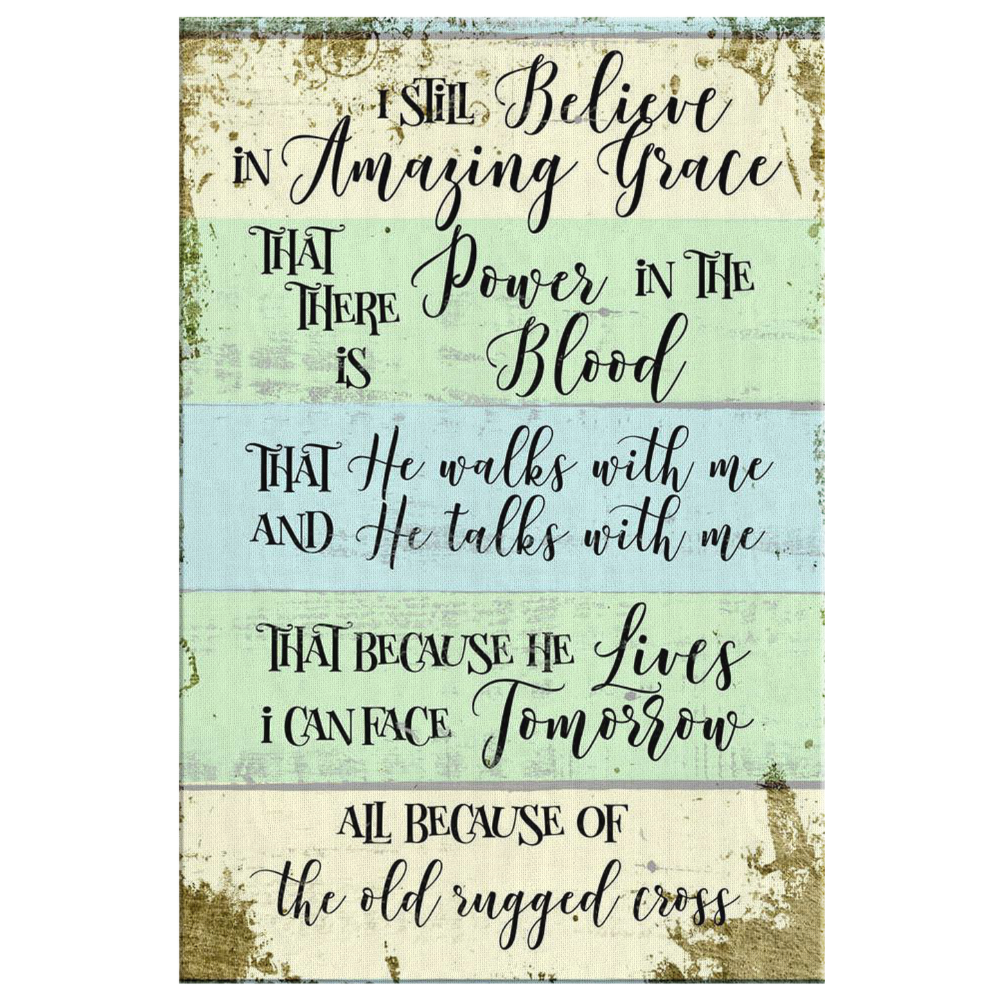 "Amazing Grace - Old Rugged Cross" Premium Canvas